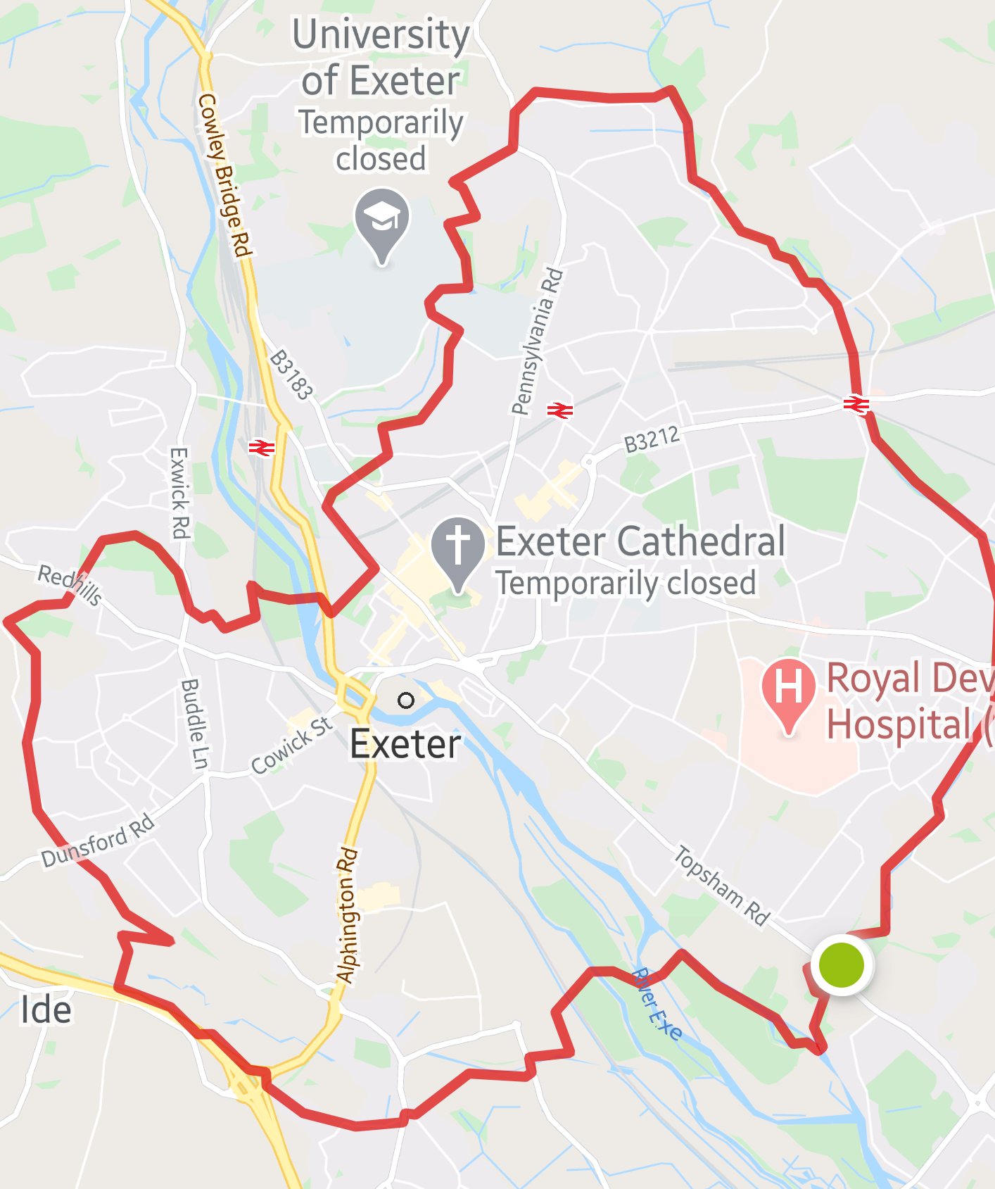 Exeter Green Circle Map